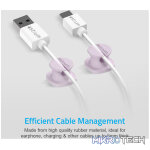 CO060 Mini Cable Organizer Clips - 4 Piece Set for Cable Management-Purple - Image 3